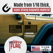 Load image into Gallery viewer, American Flag Magnet - 12 x 7 Magnetic Flag for Cars and Trucks - 2 Pack (Forward and Reverse) - Proudly Made in The USA - Super Strong American Flag Decal - Magnetic American Flag