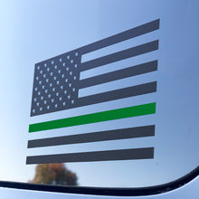 Load image into Gallery viewer, Thin Green Line US Flag Decal American Veteran Flag Sticker for Cars and Trucks