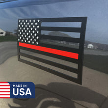 Load image into Gallery viewer, Thin Red Line American Flag Magnet for Vehicles (9" x 7") – Die-Cut – Made in USA – Thin Red Line Flag Magnet for Car, Truck, SUV