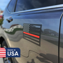Load image into Gallery viewer, Thin Red Line American Flag Magnet for Vehicles (9" x 7") – Die-Cut – Made in USA – Thin Red Line Flag Magnet for Car, Truck, SUV