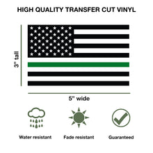 Load image into Gallery viewer, Thin Green Line US Flag Decal American Veteran Flag Sticker for Cars and Trucks