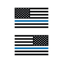 Load image into Gallery viewer, Thin Blue Line American Flag Decals (1 pair)