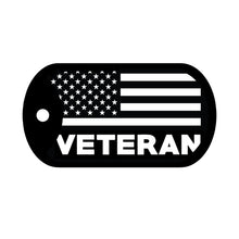 Load image into Gallery viewer, American Flag Veteran Dog Tag Decal