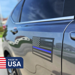 Thin Blue Line Magnet (Large) - 9 x 7 – Made in The USA – Strong Weatherproof Police Support Thin Blue Line Magnet