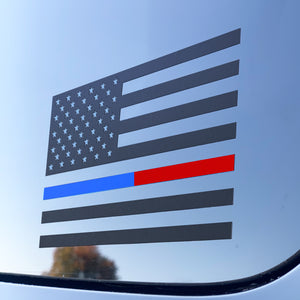 Thin Blue & Red Line American Flag Decal