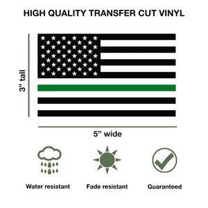 Thin Green Line US Flag Decal American Veteran Flag Sticker for Cars and Trucks