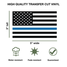Load image into Gallery viewer, Thin Blue Line American Flag Decals (1 pair)
