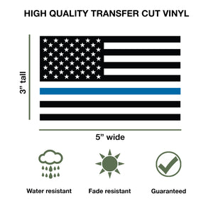 Thin Blue Line American Flag Decals (1 pair)