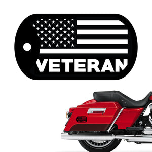 American Flag Veteran Dog Tag Decal