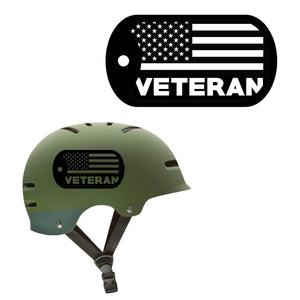 American Flag Veteran Dog Tag Decal