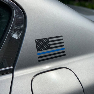 Thin Blue Line American Flag Decals (1 pair)
